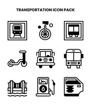 Transportation DuoTone Vector Icons Pack Stock Illustration