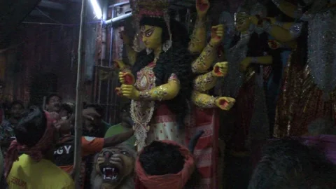 Transportation of "durga" idol 库存影片 290317292