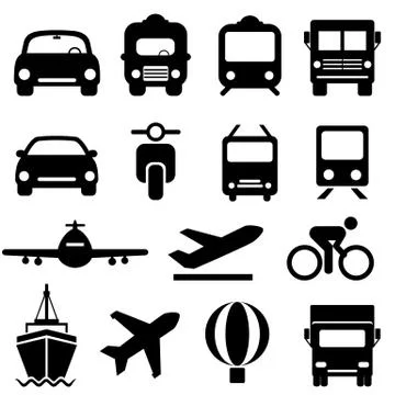 Transportation icon set Stock Illustration