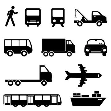 Transportation icon set Stock Illustration