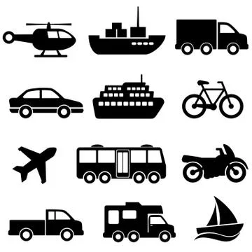 Transportation icon set Stock Illustration