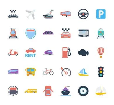 Transportation icon set Stock Illustration