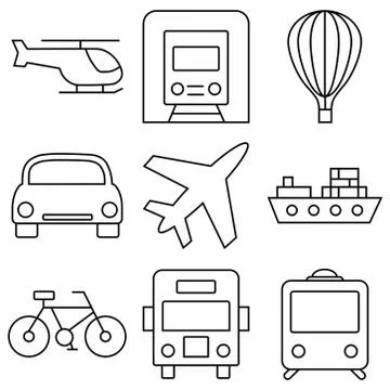 Transportation icon set Stock Illustration