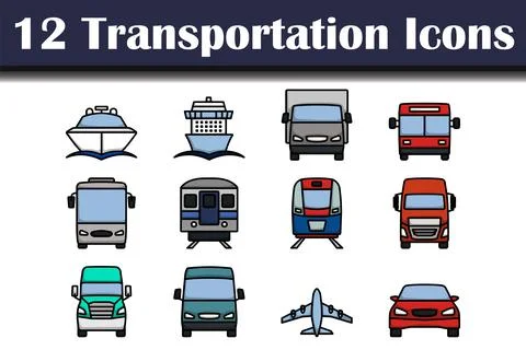 Transportation Icon Set Stock Illustration