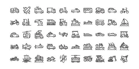 Transportation icon set Stock Illustration