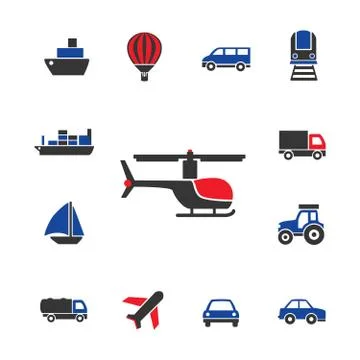 Transportation icons Stock Illustration