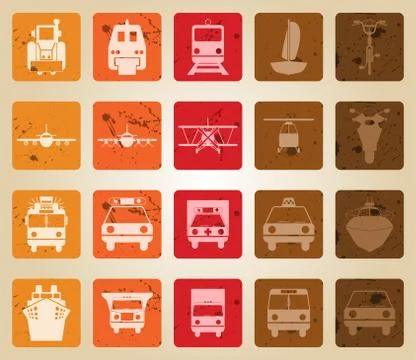 Transportation icons set Stock Illustration