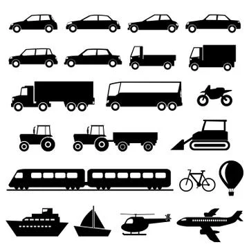 Transportation Icons Set Stock Illustration