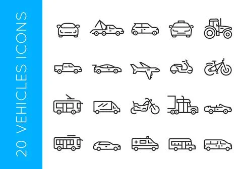 Transportation icons set Stock Illustration