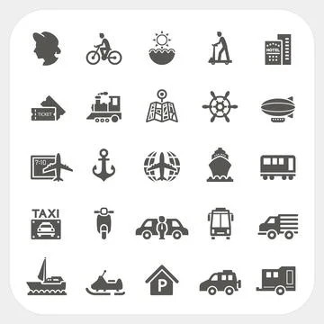 Transportation icons set Stock Illustration
