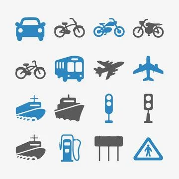 Transportation Icons Set Stock-Illustration