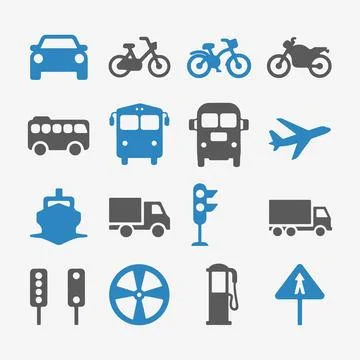 Transportation Icons Set Stock Illustration