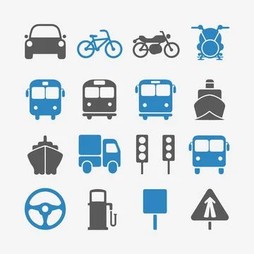 Transportation Icons Set Stock Illustration