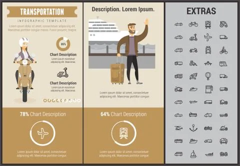 Transportation infographic template and elements. Stock Illustration