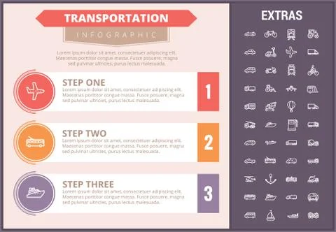 Transportation infographic template and elements. Stock Illustration
