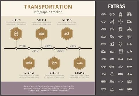 Transportation infographic template and elements. イラスト素材