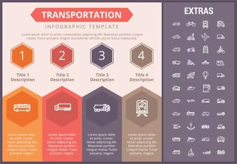 Transportation infographic template and elements. Stock Illustration