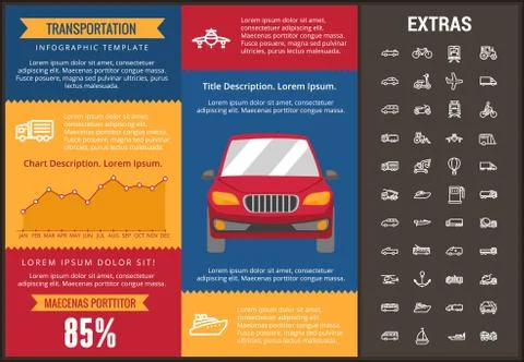 Transportation infographic template and elements. Stock Illustration