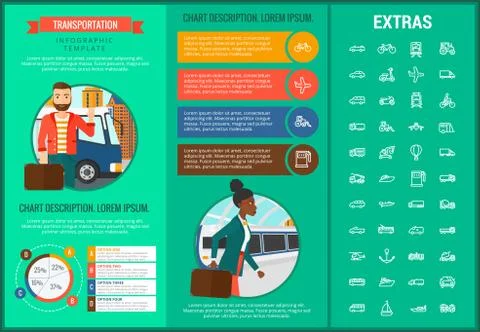 Transportation infographic template and elements. Stock Illustration
