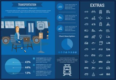 Transportation infographic template and elements. Stock Illustration