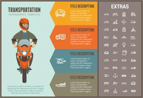 Transportation infographic template and elements. Stock Illustration