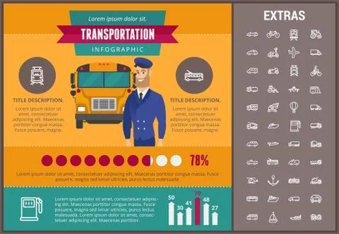 Transportation infographic template and elements. Stock Illustration