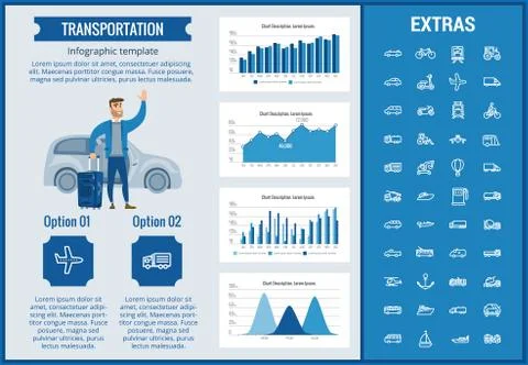 Transportation infographic template and elements. Stock Illustration