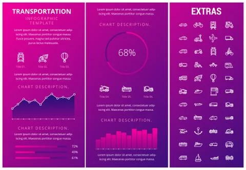 Transportation infographic template and elements. Stock Illustration