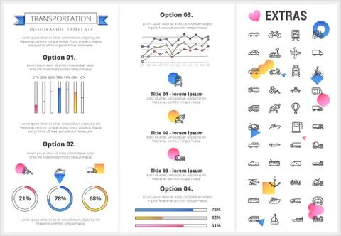 Transportation infographic template and elements. Stock Illustration