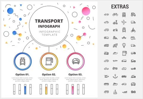 Transportation infographic template and elements. Stock Illustration