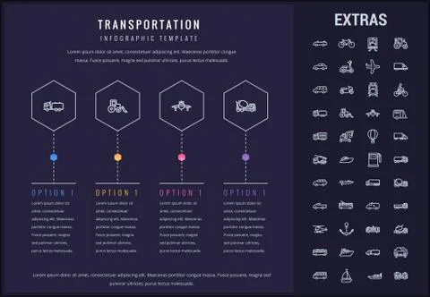 Transportation infographic template and elements. Stock Illustration
