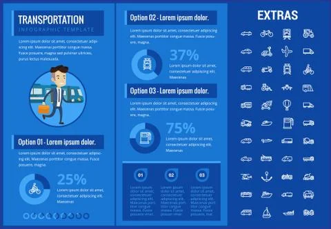 Transportation infographic template and elements. Stock Illustration