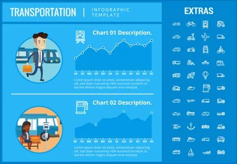Transportation infographic template and elements. Stock Illustration
