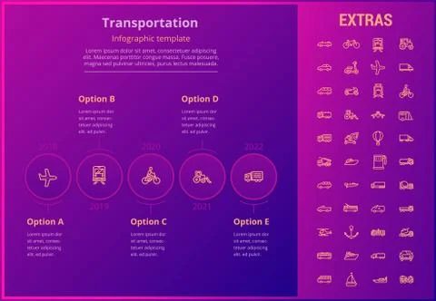 Transportation infographic template and elements. Stock Illustration
