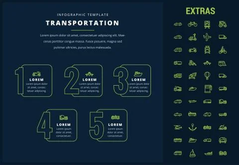 Transportation infographic template and elements. Stock Illustration