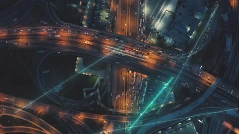 Transportation Infrastructure Connectivity with Digital Data Network Overlays Stockbeeldmateriaal 331045163