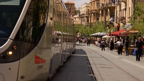 Transportation, light train in city ,light rail transit, passenger,time lapse 스톡 동영상 109195871