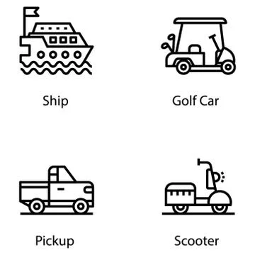 Transportation Line Vectors Pack Stock Illustration