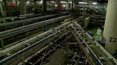 Transportation logistics warehouse interior Stock Footage 73672931