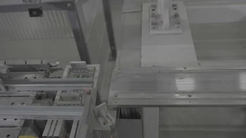 Transportation Machine of steal from PVC Window and Door Stock Footage 219465217