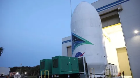 Transportation of NASA's PACE sateliite to Launch Complex 40 Stock Footage 295929015
