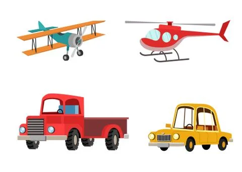 Transportation object set bundle vector illustration Ilustración de archivo