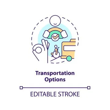 Transportation option concept icon Stock Illustration