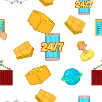 Transportation pattern, cartoon style Stock Illustration