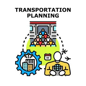 Transportation planning system developing urban infrastructure logistics Ilustración de archivo