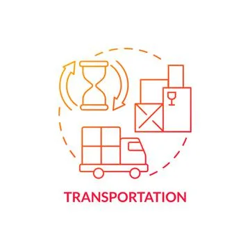 Transportation red gradient concept icon Stock Illustration