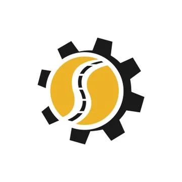Transportation road construction logo vector design. paving road maintenance  Stock Illustration