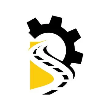 Transportation road construction logo vector design. paving road maintenance  Stock Illustration