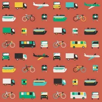 Transportation seamless pattern Stock Illustration