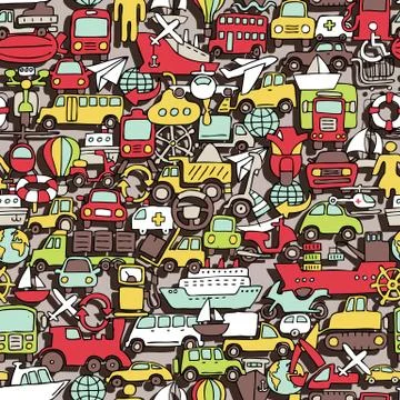 Transportation seamless pattern Stock Illustration